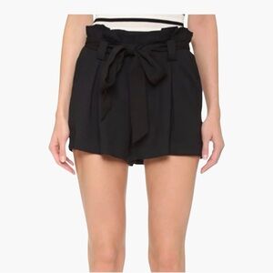 L'AGENCE Paperbag Waist Tie-Front Shorts in Black Women’s Size 4